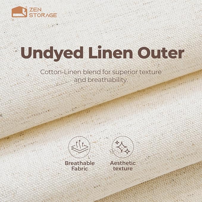ZenStorage Cotton Linen Drawer Organizer for Baby Clothes, 12Pack Foldable Nursery Dresser Divider, Multi-Size Set Dresser Drawer Organizer for Nursery, Bedroom and Closet, Beige