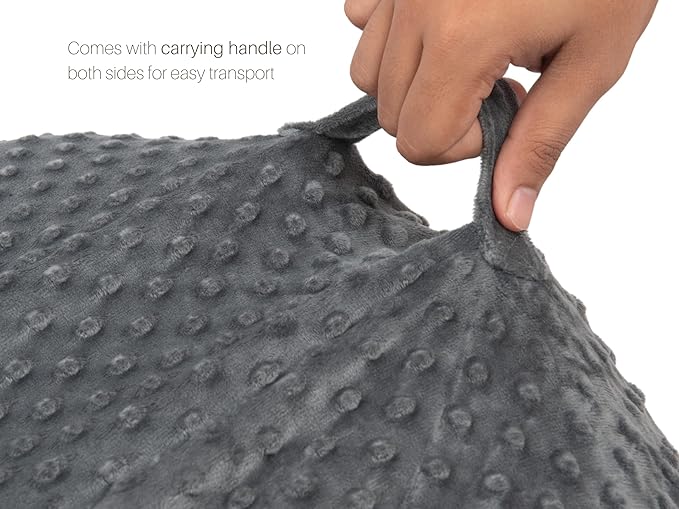 Mila Millie Water Resistant Removable Cover for Newborn Lounger | Minky Sensory Touch Slipcover for Baby Floor Seat | Premium Quality Soft Wipeable Fabric | Hypoallergenic (Stone)