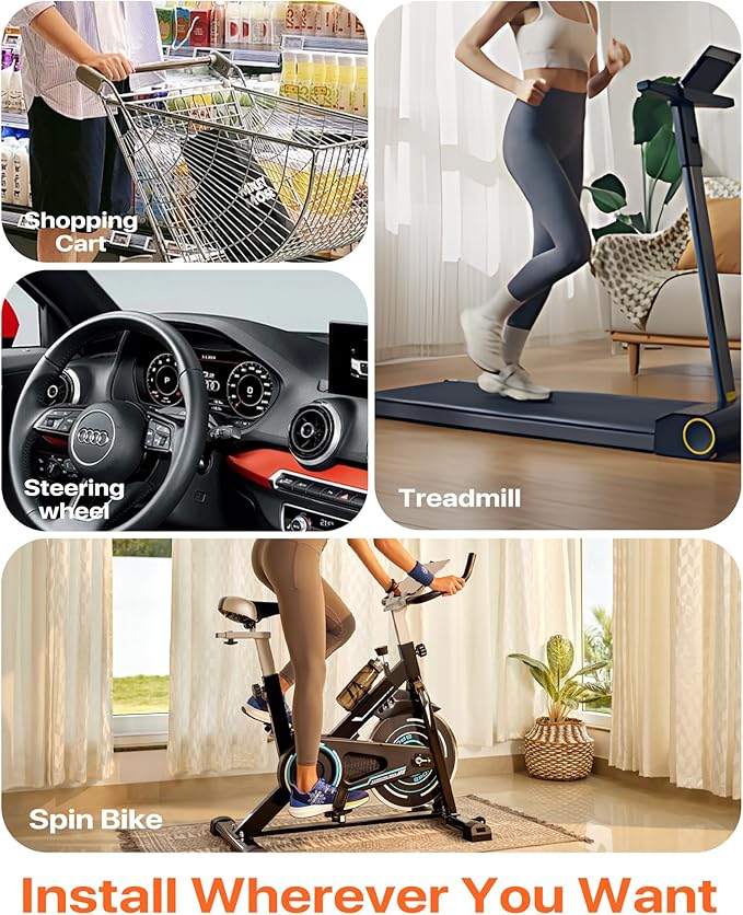 Magnetic Phone Holder Clamp Mount:[24*N55 Magnet & Fit for PopSocket]Rotatable Handlebar Accessories for MagSafe for Stroller,Peloton,Steering Wheel,Push Cart,Treadmill,Fit for iPhone 12-17 Series