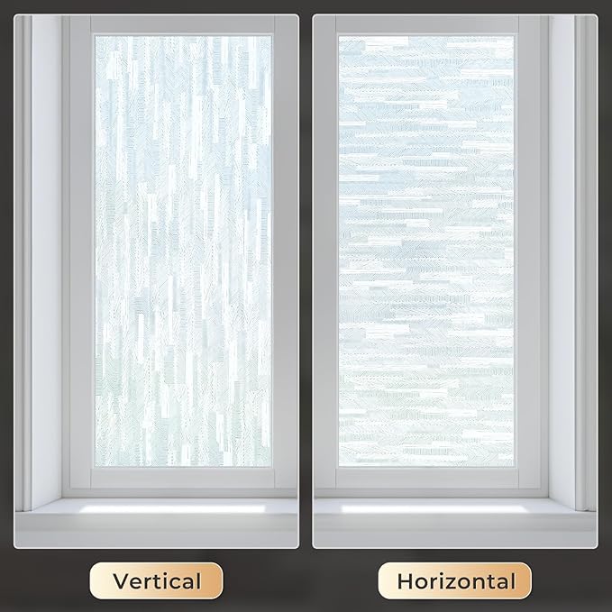 rabbitgoo Window Privacy Film, Frosted Glass Window Film Static Cling Covering, Non Adhesive Privacy Clings Vinyl, Removable Frosting Sticker for Home Decoration, White, 35.4 x 78.7 Inches
