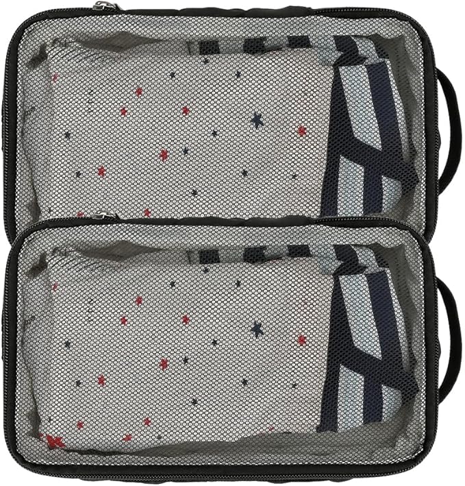 MOMIGO Baby Diaper Bag Organizer Pouches - 2 Pack Waterproof Pod Hanging Diaper Bag Mesh Bag Reusable, Washable or Baby Cloth Diapers (Black)