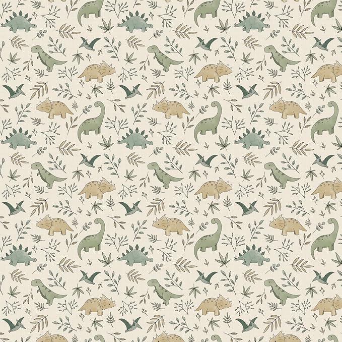 BapronBaby Foliage Dinos Splash Mat - Waterproof Catch-All for Under High Chairs, Floors, Tables, Playtime or Arts & Crafts - Machine Washable - 45" x 45”