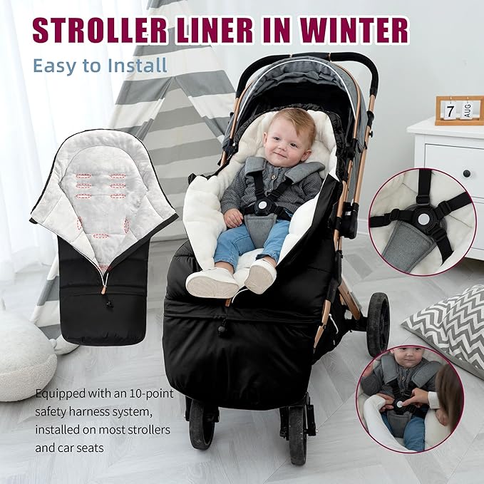 LAT Baby Warm Bunting Bag Universal,Extended and Removable,Stroller Sleeping Bag Cold Weather,Waterproof Toddler Footmuff