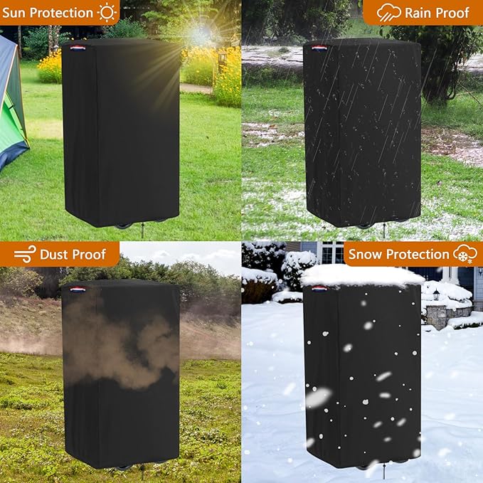 Fizentia Wagon Stroller Cover,Waterproof 420D Strollers Covers,Heavy Duty Protector for Beach,Collapsible,Foldable Wagons,etc(47" Lx26 Wx45 H,Black)