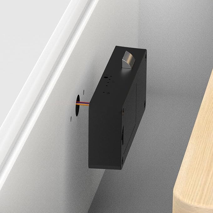 Smart Cabinet Lock with Fingerprint and Passcode eLinkSmart RFID NFC Child Safety Lock with APP Perfect for Liquor File Drawer Locker Cupboard Closets No Drilling Fix All Thickness Horizontal