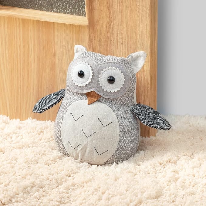 Marwood Cute Door Stopper Decorative Door Stops for Home and Office, Owl Weighted Interior Doorstop Fabric Stuffed Animal Door Stopper Floor Decorative