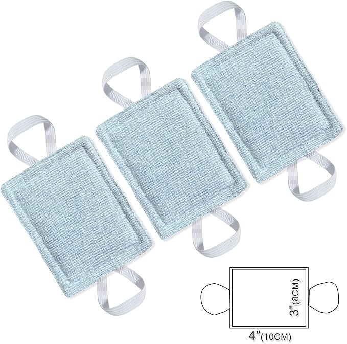 Door Latch Covers for Newborn Door Silencer, Quiet Door Closer Fit for Light Sleepers No Slamming, Prevent from Locking - 4" x 3", Light Blue, 3 Pieces