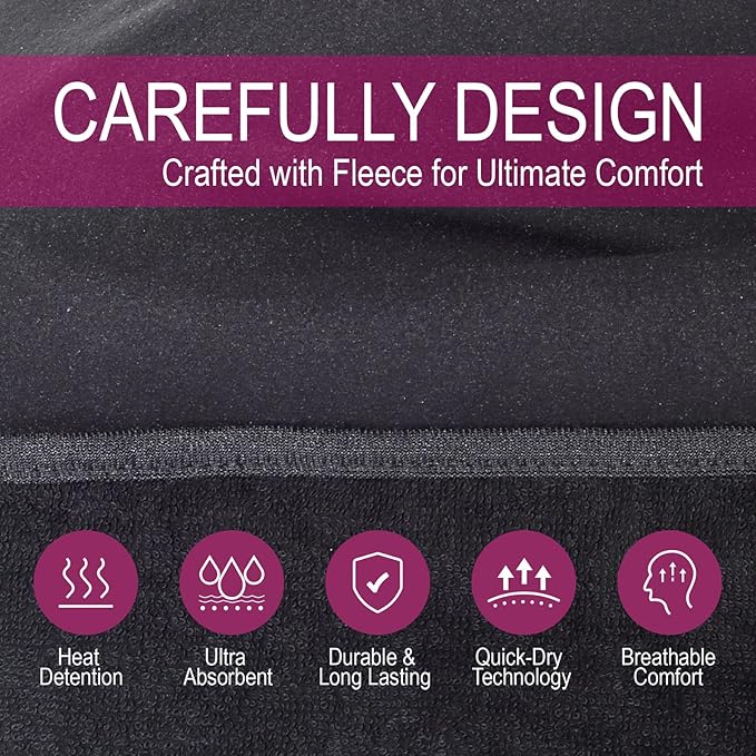 LoyaGour Car Seat Towel Covers Front Seats Protector for Gym and Workout, Automotive Washable Driver Cars Seat Sweat Cover for Dog, Compatible with Tesla Model Y Juniper/3/X/S (Fleece Black, 1Pcs)