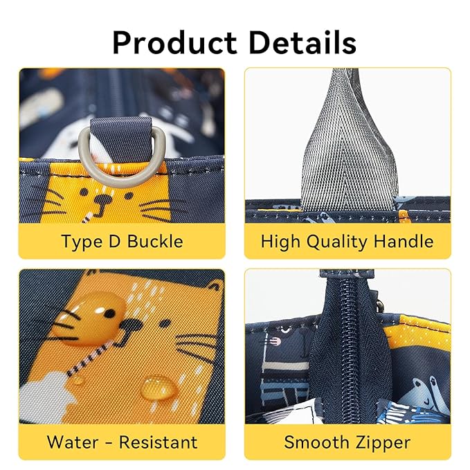 PHEBEN Small Diaper Bag Tote Waterproof Travel Mini Diaper Bag Multi-Function Baby Handbag Crossbody Purse(Cat Paradise)