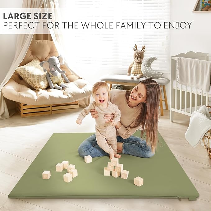 Stylish Padded Baby Play Mat for Your Boy or Girl - Extra Thick & Super Soft Vegan Leather Floor Mat Creates A Safe Play Area for Little Ones - A Beautiful Playmat that Fits Nicely Into Any Playroom
