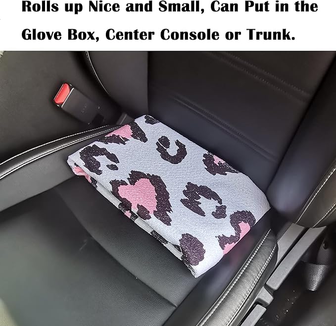 LoyaGour Car Seat Cover Protector Front Seats,for Gym Workout,Running,Swimming,Beach and Hiking,Waterproof Sweat Towel Bucket Seat Covers for Cars SUV Trucks (Leopard Print, 1Pcs)