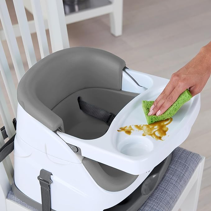 Ingenuity Baby Base 2-in-1 Booster Feeding and Floor Seat with Self-Storing Tray - Night Sky