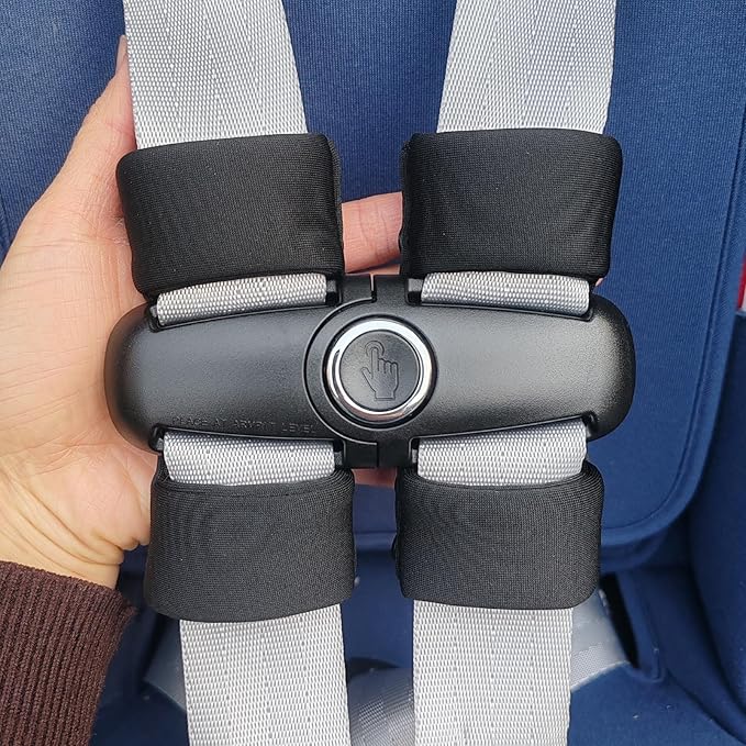 Universal Child Car Seat Chest Harness Clip Universal Safer Belt Clip Buckle Lock Stroller Chest Clip Adjustable Guard for Baby and Kids (Black-3)
