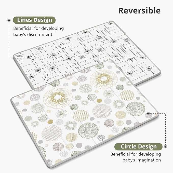 Extra Large Baby Play Mat 79x70, Foldable Baby Play Mat for Floor, Waterproof, Safe & Thick Playmats for Babies and Toddlers, Non-Slip Backing Safe for Crawling&Tummy Time, Indoor & Outdoor Use
