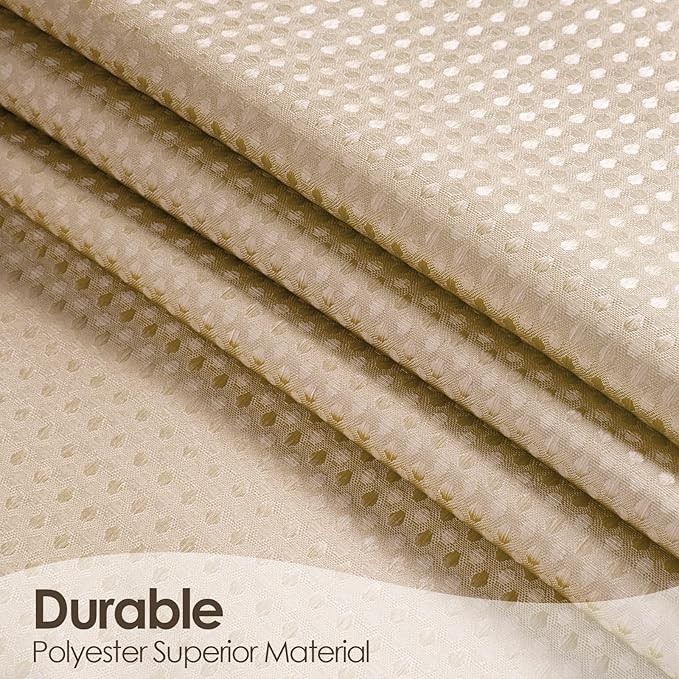 MitoVilla Brown Ombre Shower Curtain 72 x 78, Long Waffle Fabric Shower Curtains for Modern Luxury Bathroom Decor, Heavy Duty Hotel Cloth Shower Curtains 78 inch Long