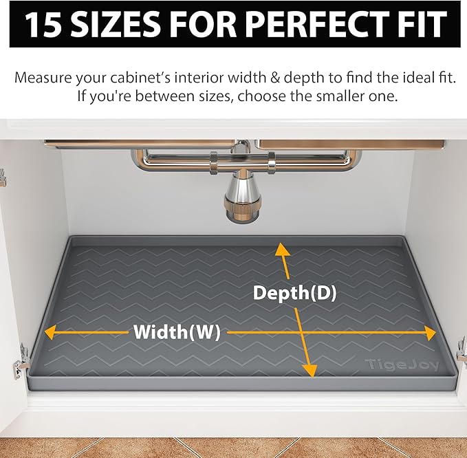 TigeJoy 28" x 22" Under Sink Mats for Kitchen Waterproof