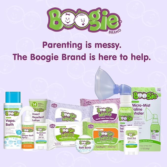 Saline Nose Wipes by Boogie, for Baby & Kids, Face, Hand & Body, Made with Vitamin E, Aloe, and Natural Saline, Unscented, 30 Count (Pack of 12)