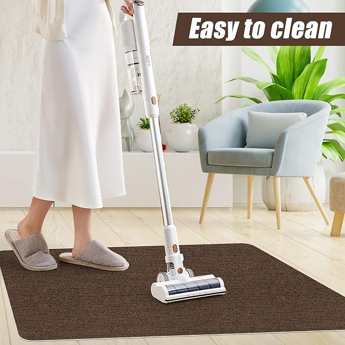 Sycoodeal Office Chair Mat for Hardwood Floor,Office Computer Gaming Chair Mat for Tile Floor,Large Floor Protector Rug,Anti-Slip,Easy to Clean,Coffee(48"x55")