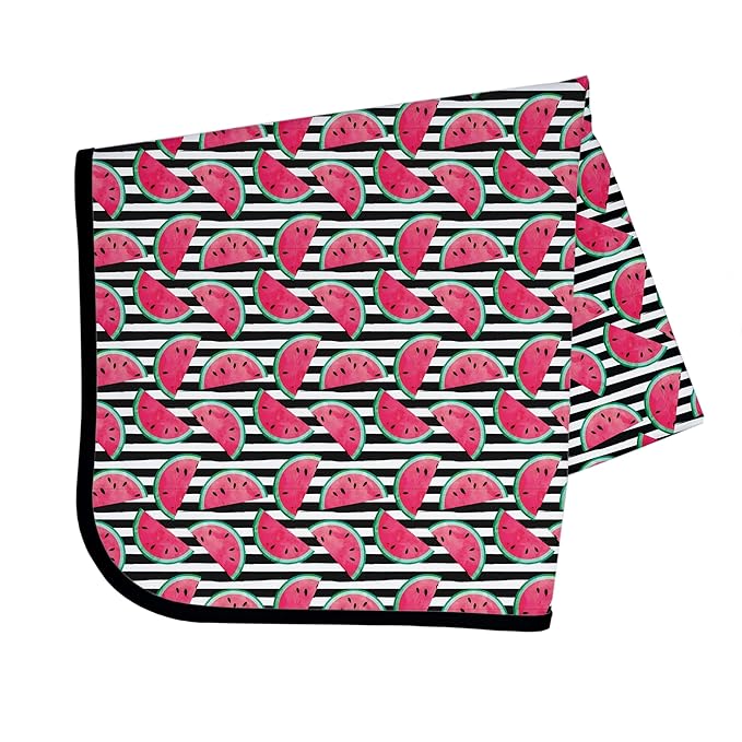 BapronBaby Summer Stripes Watermelon Splash Mat - Waterproof Catch-All for Under High Chairs, Floors, Tables, Playtime or Arts & Crafts - Machine Washable - 45" x 45”