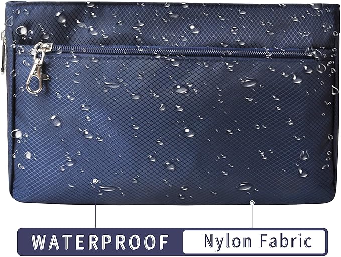 Vercord Expandable Nylon Handbag Purse Organizer Insert Liner Shaper Bag in Bag Navy Large