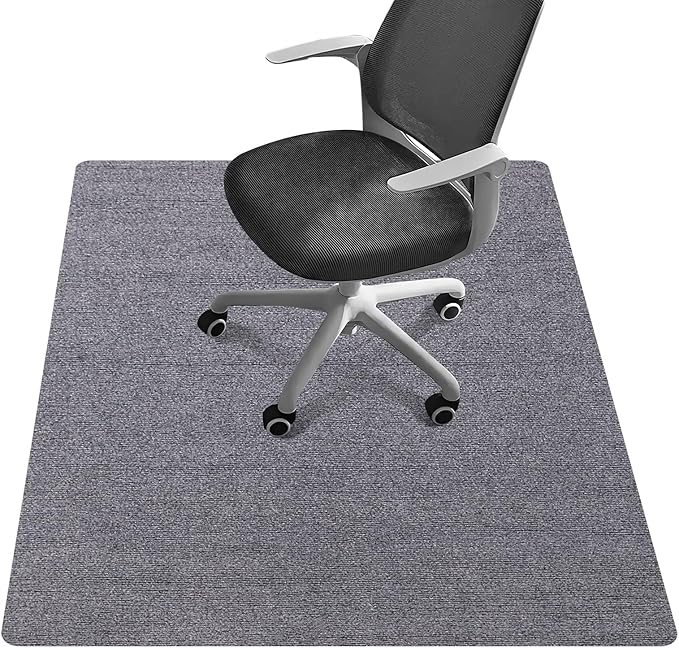 Office Chair Mat - for Hardwood Floors, Large Non-Slip Easy-Clean Floor Protection Blanket (Grey, “55 x 35in”).
