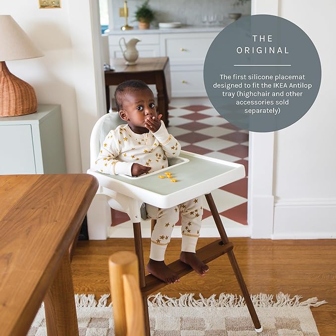 Yeah Baby Goods Placemats Compatiblewith IKEA Antilop High Chair (Desert Sage) - Slip-Resistant & Food-Grade Silicone High Chair Mat for High Chair Tray - Easy Clean High Chair Accessory