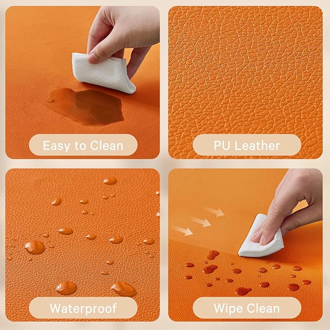 Waterproof Baby Play Mat for Floor 1.3"Thick Memory Foam 47 * 47 Cushion Playpen Playmat Tummy Time Crawling Mat Nursery Rug Pad Mattress Create Soft & Safe Area for Infants,Toddler,Kid,Orange