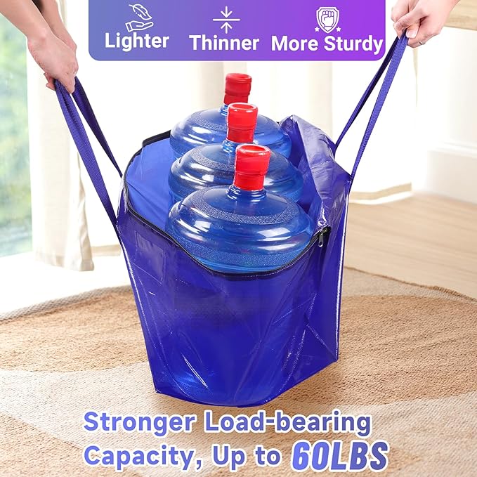 Moving Storage Bags, Moving Supplies Packing Boxes for Moving, Camping, College Dorm Room Essentials for Girls, Blue Tote Bags, Heavy-Duty Storage Bins With Lids And Zippers, 93L 4 Pack