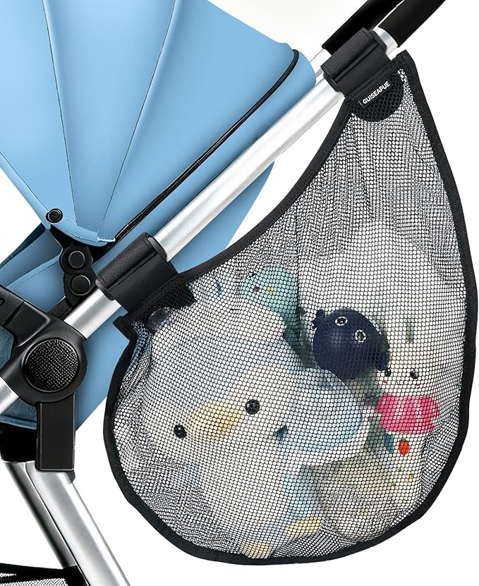 Guiseapue Baby Side Sling Stroller Cargo Net: Universal Stroller Organizer Attachment for Storage, Mesh Bag Storage Caddy, Stroller Accessories Fits for Uppababy MINU, Butterfly, YOYO, Nuna
