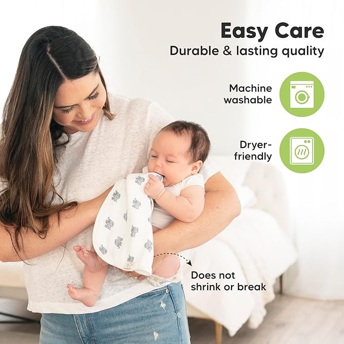 5-Pack Muslin Burp Cloths Baby Boy, Girl - Very Absorbent Baby Burp Cloth Rags, 8-Layers Viscose Derived from Bamboo Cotton Muslin Towel, Super Soft Spit Up Rags, No Shrink Washcloths (Hills)