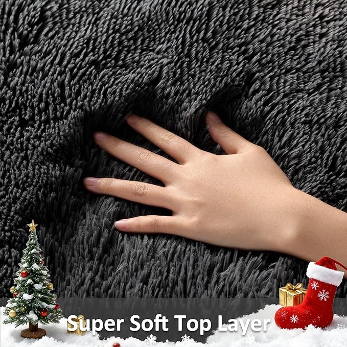 Ophanie Area Rugs for Bedroom Living Room,Color 3- Black,Size 3' x 5',Shape Rectangular