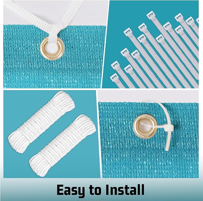 SUNNY GUARD Shade Cloth Custom Size 18x23 FT Sun Shade Screen Fabric Shade Cover Tarp with Grommets for Pergola Backyard Garden, Turquoise(We Customized)
