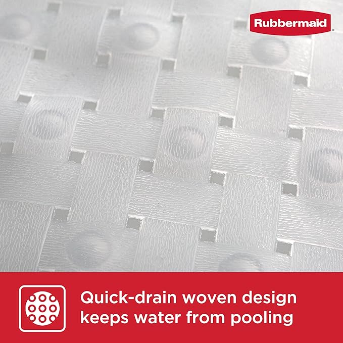 Rubbermaid INSTAMAT Bath Tub Shower Mat, Non-Slip Tub Mat with Suction Cups, Bath Mat Hangs on Showerhead for Quick Dry, 27.2 x 15.2 Inch, BPA-Free, Easy to Clean, for Inside Tub or Shower, Clear