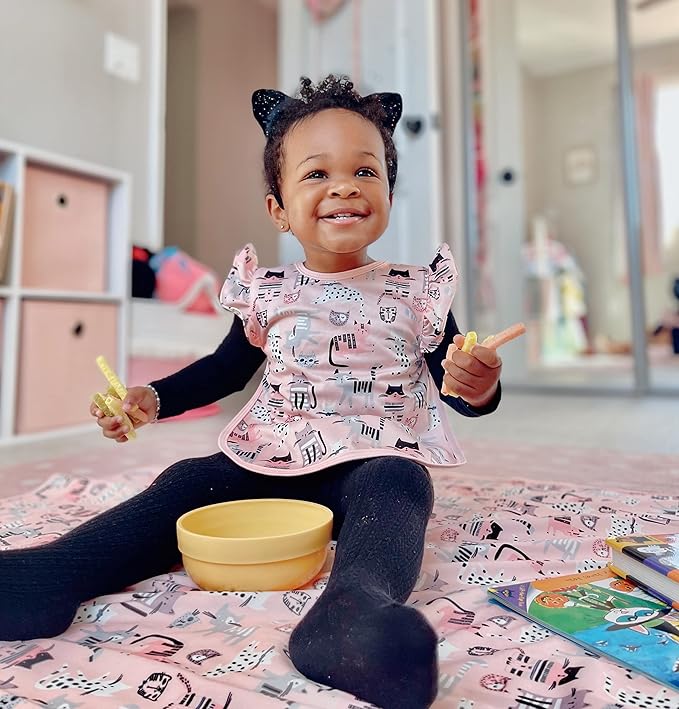 BapronBaby Kitty Splash Mat - Waterproof Catch-All for Under High Chairs, Floors, Tables, Playtime or Arts & Crafts - Machine Washable - 45" x 45”