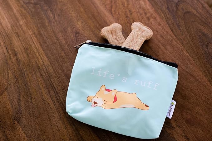 Pearhead Mommy and Baby Things Pouch Set, Canvas Zipper Organizer Bags for Diaper Bag and Travel, Cosmetic and Makeup Bag for Mom