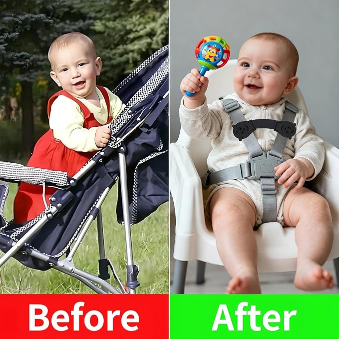Anti Escape Buckle Lock Clip Baby(Under 1.5 Years Old) Harness Chest Clip, Baby Safety Strap Prevent Child Taking Their Arms Out of High Chairs/Strollers/Baby Reins(2 Pack)