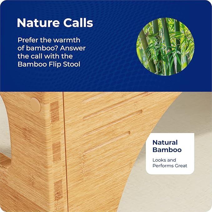Squatty Potty The Original Toilet Stool - Bamboo Flip,7" and 9" Adjustable Heights,Brown - Improve Bathroom Posture and Comfort,(Pack of 4)