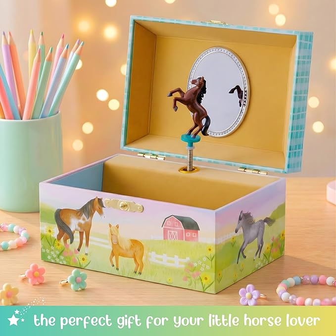 Giggle & Honey® Musical Horse Jewelry Box for Girls | Music Boxes for Little Girls | Toddler Jewelry Box for 4 Year Old Kids | Toys for Toddlers | Birthday Gifts for Kids 5, 6, 7, 8, 9 Years