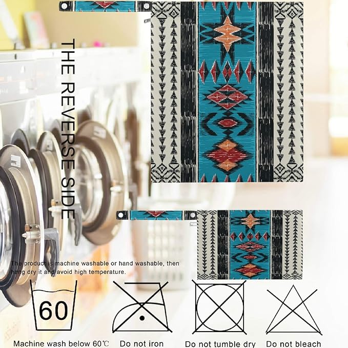 visesunny Tribal Aztec Geometric Pattern 2Pcs Wet Bag with Zippered Pockets Washable Reusable Roomy for Travel,Beach,Pool,Daycare,Stroller,Diapers,Dirty Gym Clothes, Wet Swimsuits, Toiletries