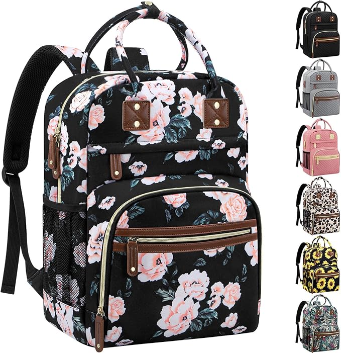 Diaper Bag Backpack Tote for Women Large Capacity with Insulated Pockets Multifunctional Diaper Bags For Baby Girl Boy Waterproof Baby Bags, Maternity Bag Black Pink Floral | Multifunctional, Diaper Bags, Waterproof, Baby Bags, Maternity Bag