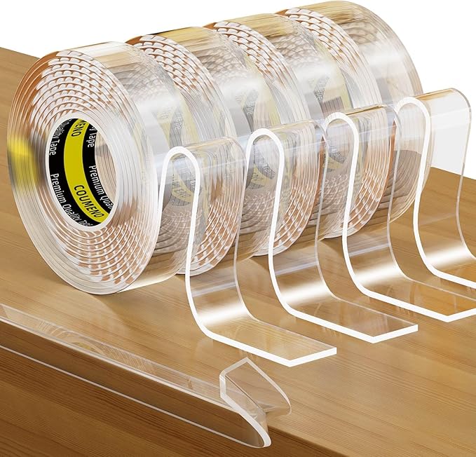 COUMENO 4Pack Clear Edge Protector 0.8inX9.84FT(39.36FT Total) Safe Corner Protector, Anti-Sharp Edge Protector, for Furniture, Drawers, Tables, Cabinets