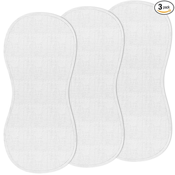 Hahafelt 3 Pcs Changing Pad Liners Fits in Peanut Shape Changing Pad Waterproof Diaper Mats Organic Cotton Peanut Mats are Warm on a Baby's Back, Washable Reusable(Simple Style,White)