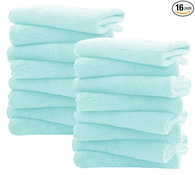 Spotted Play 16 Pack Burp Cloths for Baby - 20" by 10" Ultra Absorbent Burping Cloth, Newborn Towel - Milk Spit Up Rags - Burpy Cloths for Unisex, Boy, Girl - Burp Cloths Set (Frozen Blue)