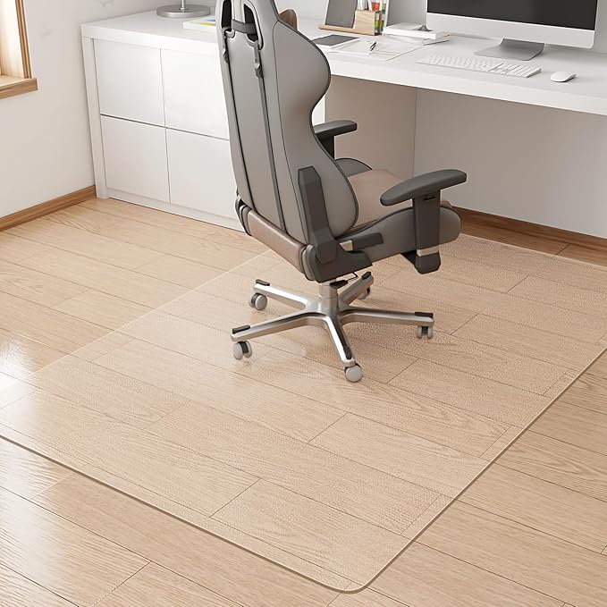 KMAT Office Chair Mat,Easy Glide Hard Wood Tile Floor Mats,Clear Desk Chair Mat for Home Office Rolling Chair,Heavy Duty Floor Protector -46"x60" Rectangular
