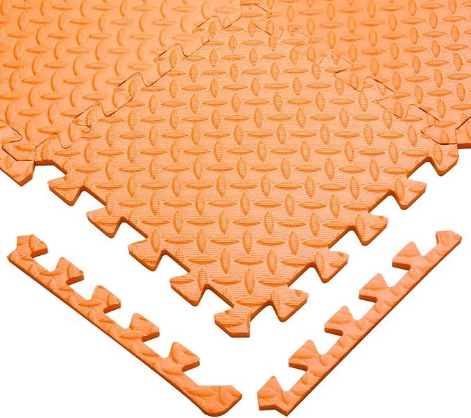 Coolcandy Baby Foam Play Mat 16Pcs with Edge Strips, 4 Colors Interlocking Floor Tiles, 0.4″ Thickened Non-Slip Puzzle Floor Mat for Infants Toddlers Playroom & Daycare