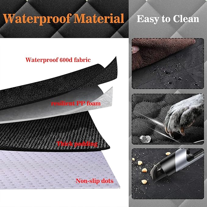Meolsaek Dog Car Seat Cover for Back Seat, Waterproof Back Seat Pet Cover for Dogs, Non-Slip Backseat Cover for Dogs in Car (Bench)