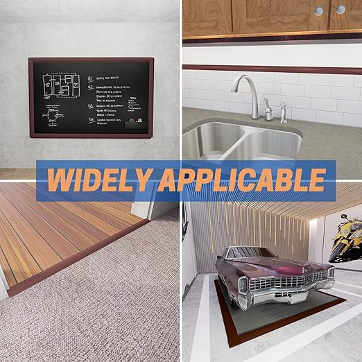 COUKIU 10 FT PVC Floor Transition Strip, Peel and Stick Molding Trim for Threshold Transitions with a Height Less Than 5 mm/0.2in, Carpet & Floor Edging Trim, Carpet to Tile Transition Strip(Brown)