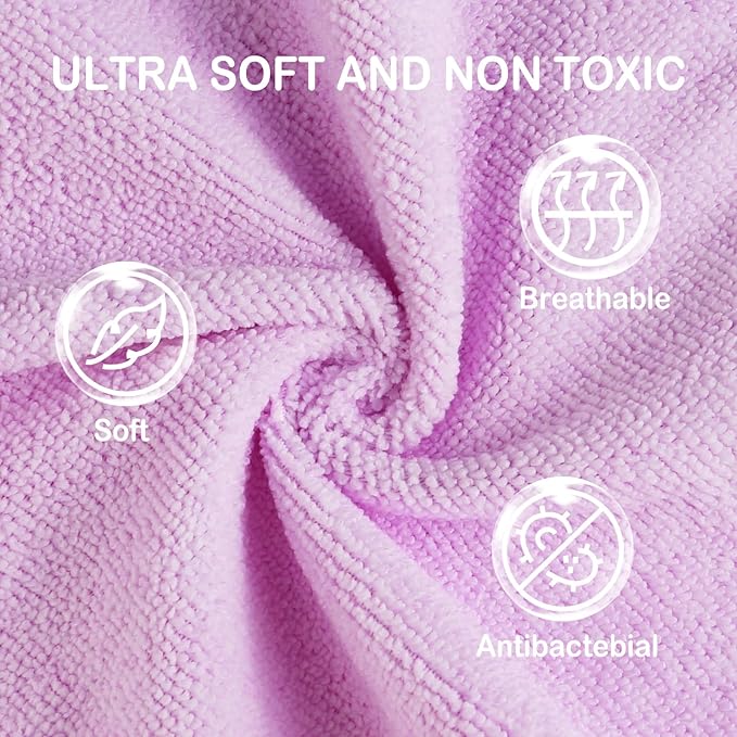 Viviland Baby Washcloths, Soft 24 Pack Baby Wash Cloths Unisex for Boys Girls, Super Absorbent Baby Face Towel Gentle on Sensitive Skin, Wash Clothes for Baby Face & Body, 9''x 9''