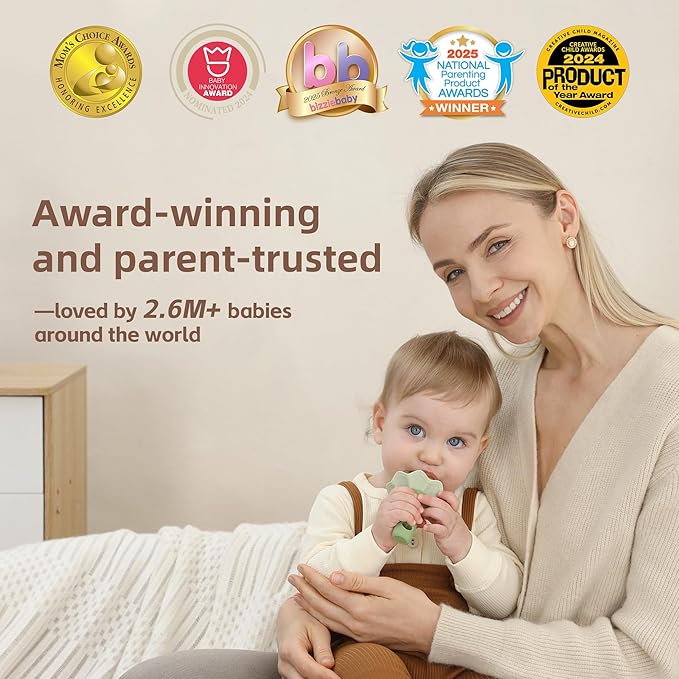 Moonkie Baby Fruit Feeder for Self-Feeding: Controlled Flow Design with 2 Pouches for Safe First Foods - BPA Free Silicone Food Feeder with Freezer Tray for Cooling Comfort - 4 Months+ - 1 Pack