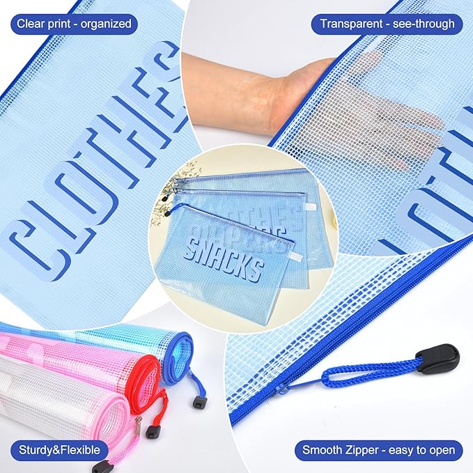 3pcs Hospital Bag Organizing Pouches for Labor and Delivery, Maternity Essentials Diaper Bag Organizer for Mom Travel - Blue,Medium